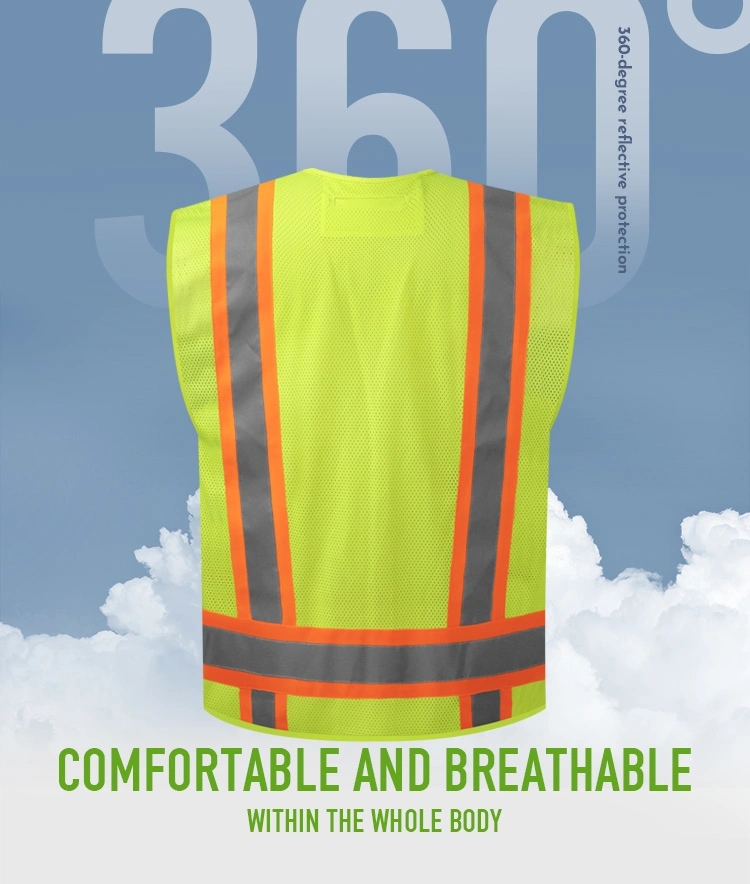 5-Point Breakaway Factory Directly Provide Multi Pockets Reflective Safety Vest