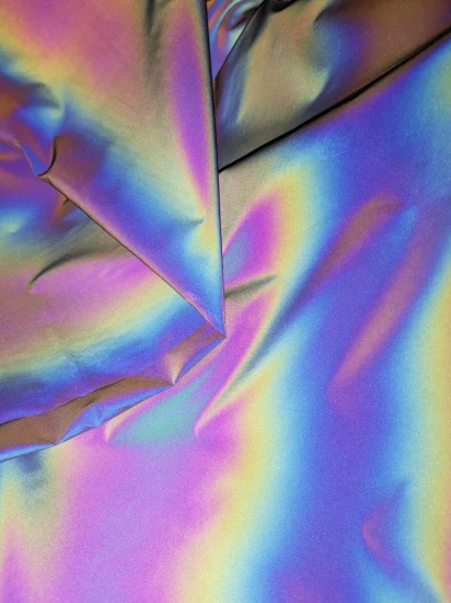 Glow in The Dark Rainbow Tissu réfléchissant pour vêtements de mode ou veste